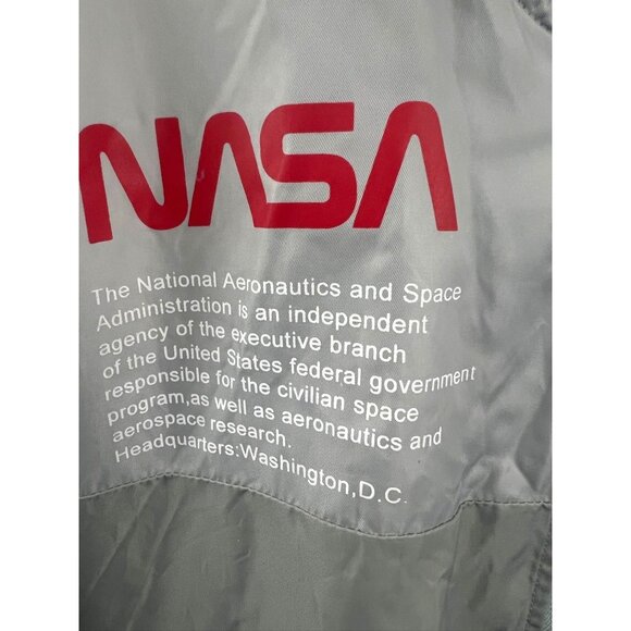 NASA Space Futuristic Gray Bomber Jacket With Patch & Logo Details For Unisex Li - Picture 4 of 15